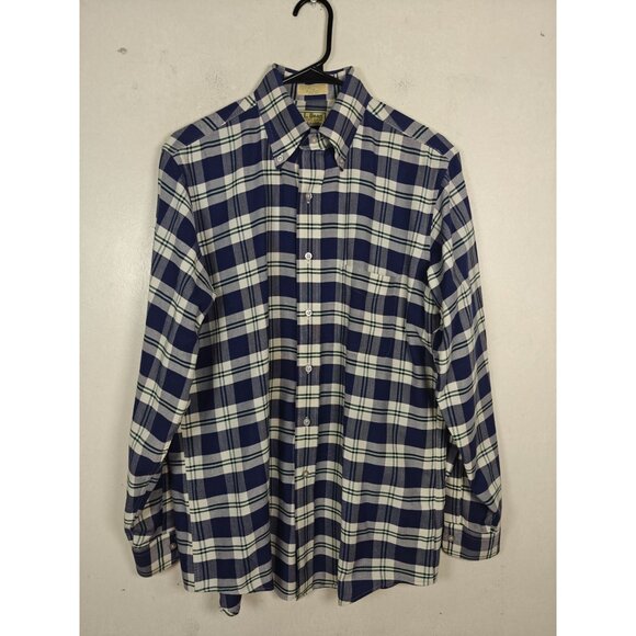 Vintage LL Bean Mens Plaid Button-Down Shirt Single Needle Size 15.5x34 USA - Picture 9 of 9